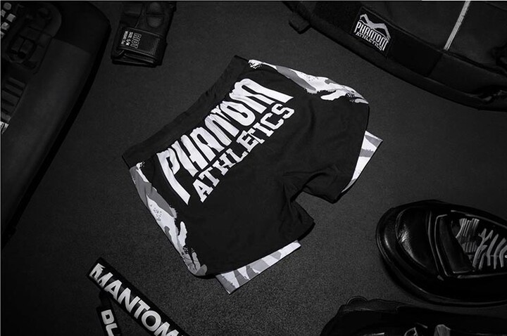 Bermuda de combate Fusion 2 em 1 para homem com opção de concha - camuflagem de inverno, Phantom Athletics