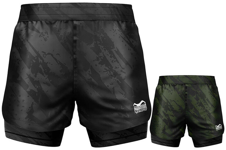 Fusion Fightshort, 2 in 1, Men's Groin Guard Option - Camo Tiger, Phantom Athletics