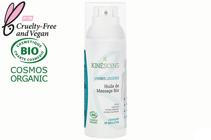 Huile de massage bio - Jambes légères, Kinésoins