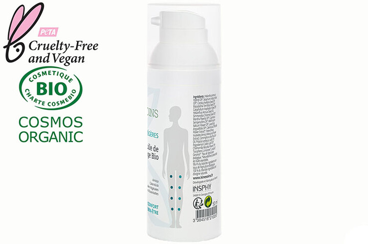 Huile de massage bio - Jambes légères, Kinésoins