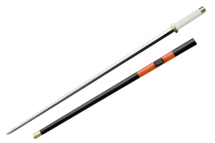 Espada Han Jian Arco Branco - Dinastia Han, LK Chen Forge