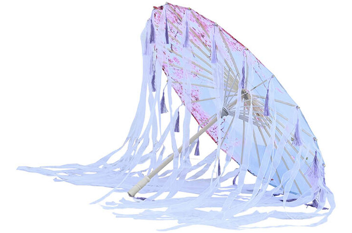 Paraguas Estampado con Cintas, White Fox