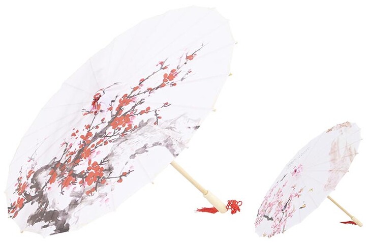 Ombrelle Printanière avec rubans, White Fox