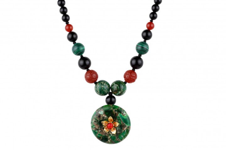 Pearl Necklace, Marbled Flower