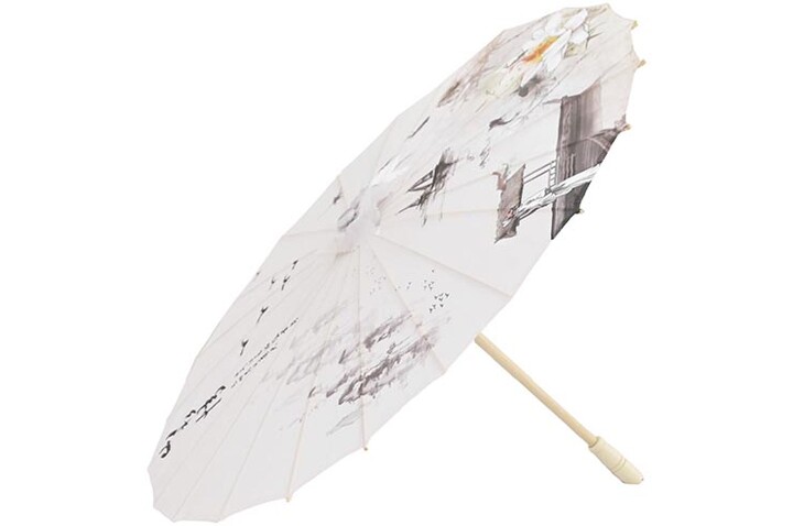 Paraguas Estampado con Cintas, White Fox
