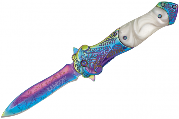 Pocket Knife, Ornaments & Mother-of-Pearl - Rainbow, Albainox