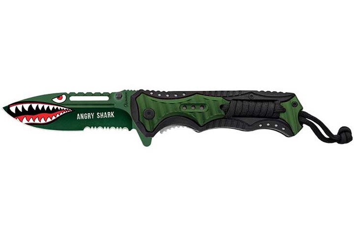 Couteau de Poche, Angry Shark - Acier Inoxydable, Albainox