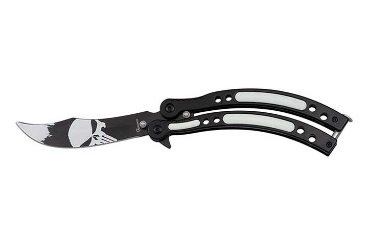 Butterfly knife, Ghost - Stainless steel