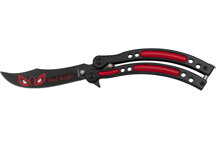 Couteau Papillon, Red Eagle - Acier Inoxydable, Albainox