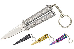 Mini butterfly knife keyring - Steel, Albainox
