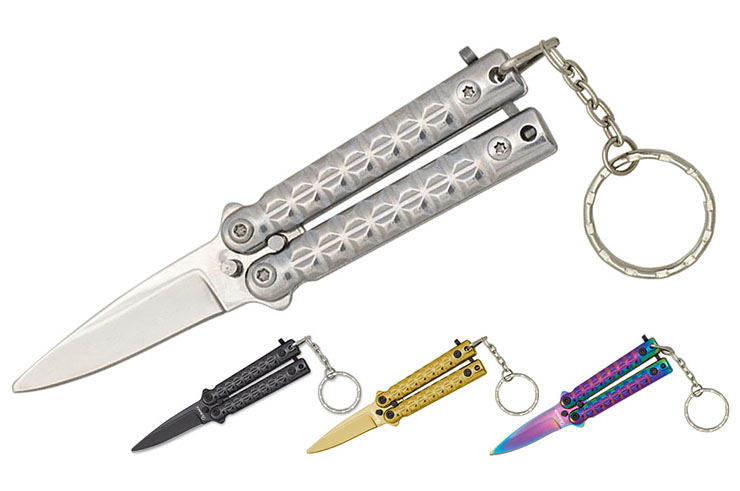 Mini butterfly knife keyring - Steel, Albainox