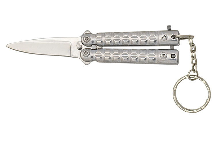 Porte clé mini couteau papillon - Acier, Albainox