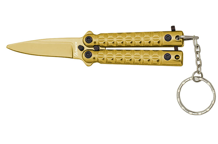 Mini butterfly knife keyring - Steel, Albainox