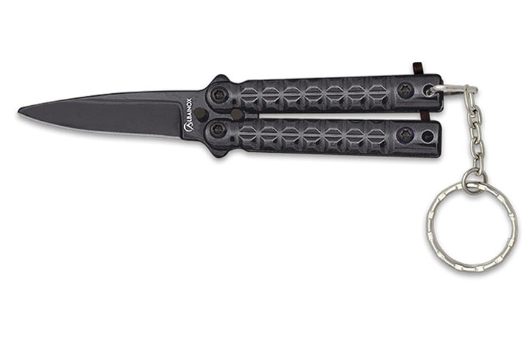 Mini butterfly knife keyring - Steel, Albainox