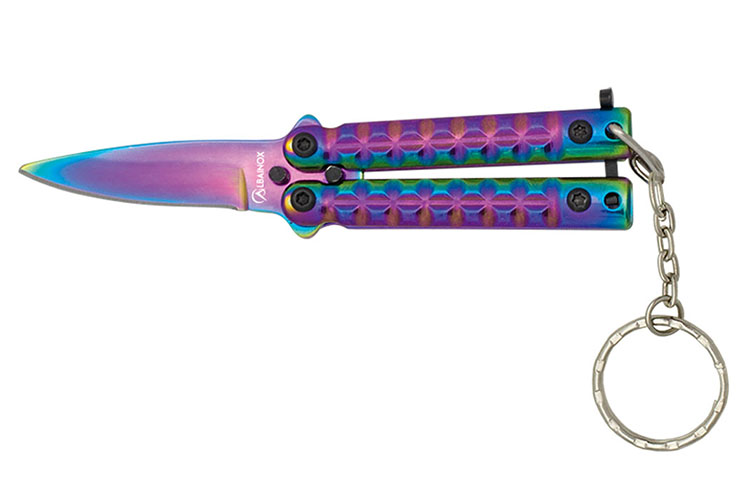 Mini butterfly knife keyring - Steel, Albainox