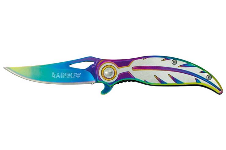 Cuchillo ranurado, Pluma - Rainbow, Albainox