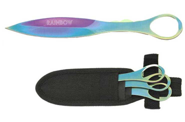Couteaux de lancer Multicolores (lot de 3) - Rainbow,