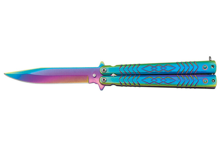 Butterfly Knife, Reflet - Rainbow, Albainox