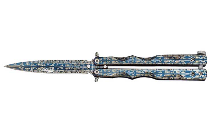 Faca de borboleta, Onda dourada - RainBlue, Albainox
