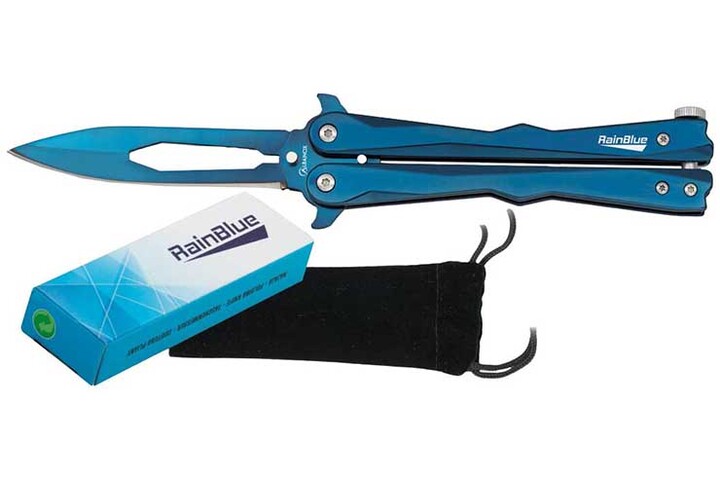 Cuchillo mariposa, Blue Wave - RainBlue, Albainox