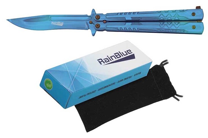 Butterfly Knife, Ocean - RainBlue