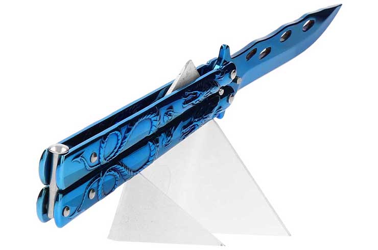 Couteau Papillon, Dragon Bleu - RainBlue, Albainox