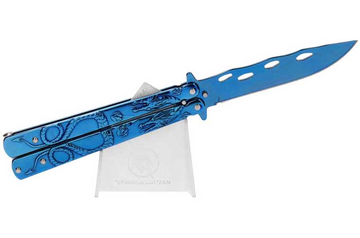 Couteau Papillon, Dragon Bleu - RainBlue, Albainox