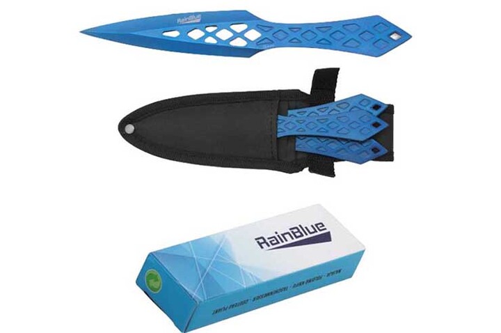 Throwing daggers, Deep blade - RainBlue - Set of 3, Albainox
