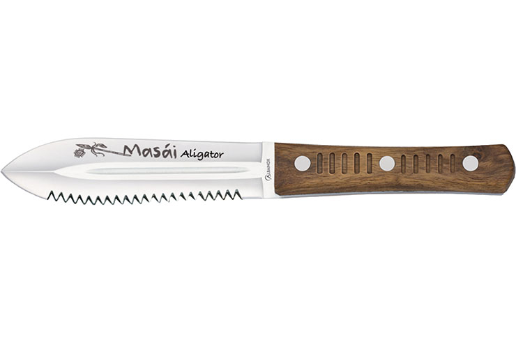 Couteau avec double tranchant & dents, Aligator - Masai, Albainox