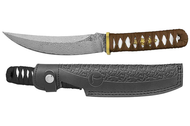 Japanese-style knife, Tsukamaki - Damascus steel, Tokisu