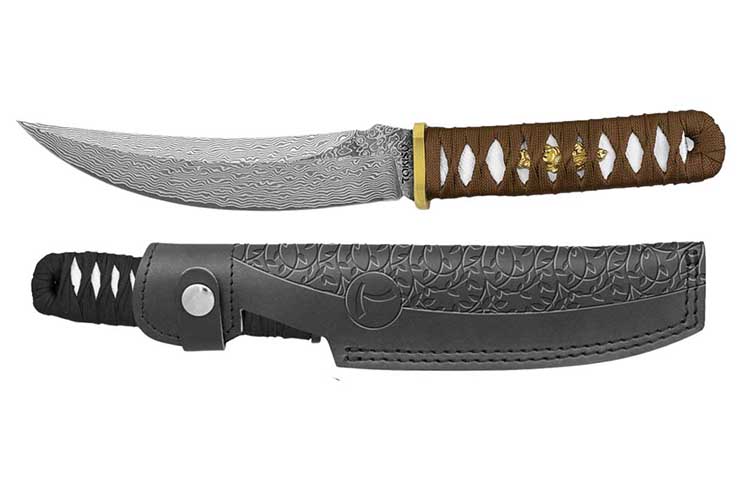 Cuchillo estilo japonés, Tsukamaki - Acero damasco, Tokisu