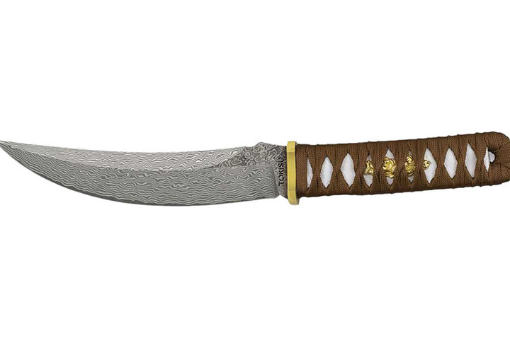 Cuchillo estilo japonés, Tsukamaki - Acero damasco, Tokisu