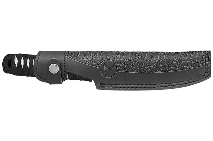 Tanto Blade Knife, Black Braid - Damascus Steel, Tokisu