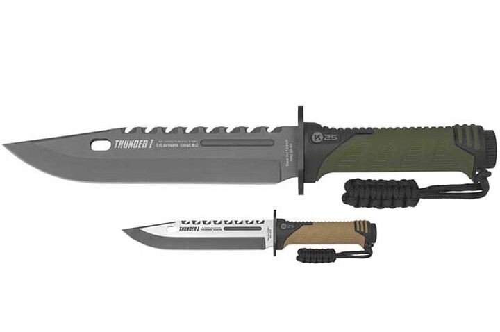 Cuchillo de caza, con kit de supervivencia - Thunder I, K25