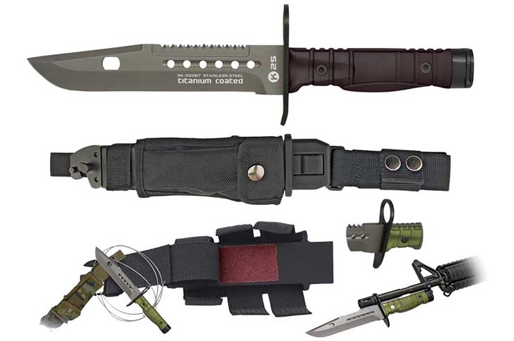 Cuchillo táctico, con kit de afilado - Bayoneta, K25