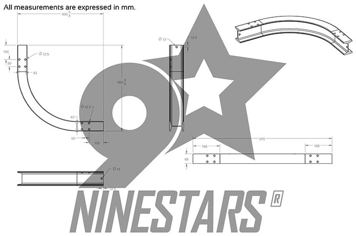Trilho Curvo 90° para Saco de Boxe | NineStars®