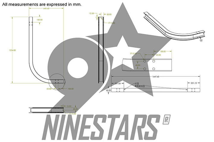 Trilho Curvo 90° para Saco de Boxe | NineStars®