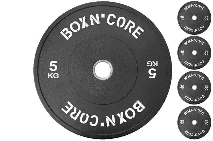 Disco Olímpico, Rubber Bumper (5 a 25kg), Boxn'core - LeaderFit