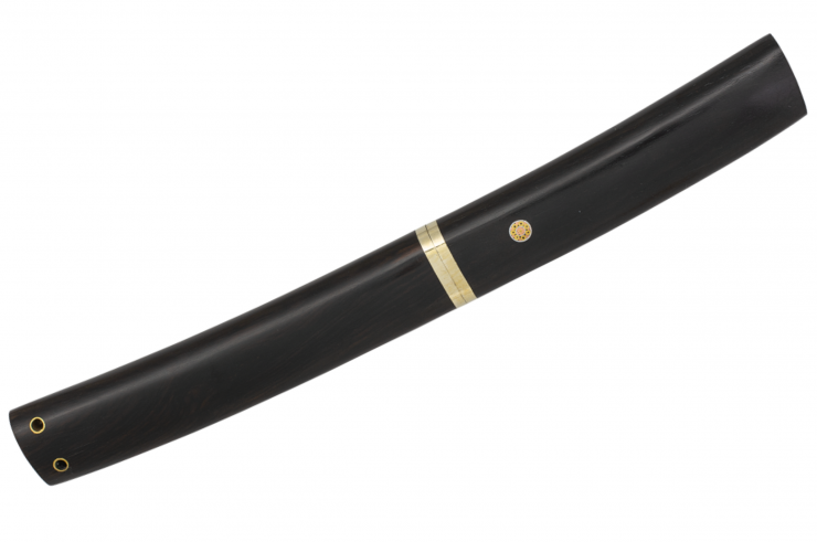Mini Tanto, Cuchillo de Acero de Damasco y Madera Noble