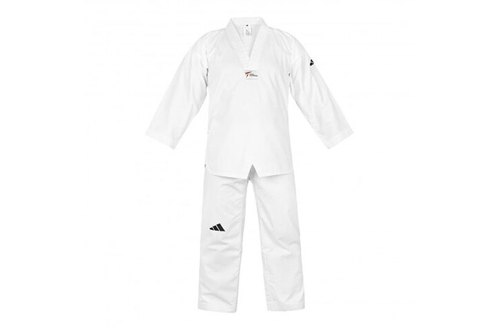 Dobok Taekwondo, Gola Branca - ADITS02, Adidas