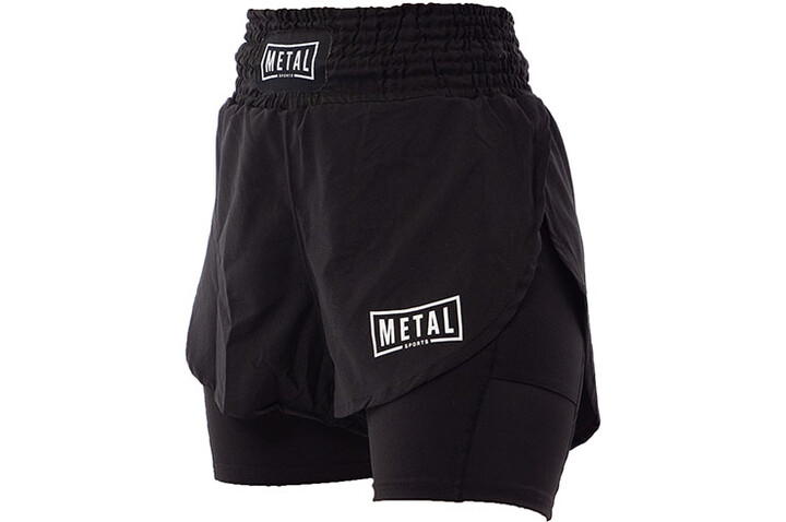Calções 2 em 1, para mulher - MSSW302, Metal Boxe