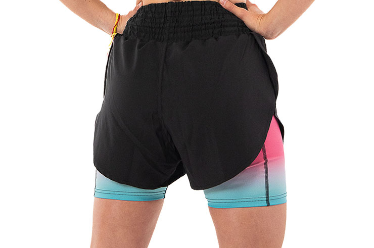 Pantalones cortos 2 en 1 para mujer - MSSW302, Metal Boxe