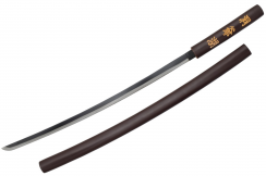 Katana Shirasaya de madera oscura - Recta y sin guarda