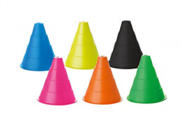 Cones de marcação flexíveis, marcações no solo