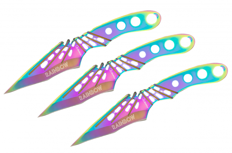 Facas de arremesso multicoloridas (conjunto de 3) - Rainbow II, Albainox