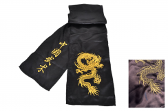 Embroidered Dragon Kungfu Belt, Imitation Silk (Stained)
