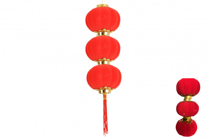 Trío de pequeñas linternas chinas Ø10 cm (dañado)
