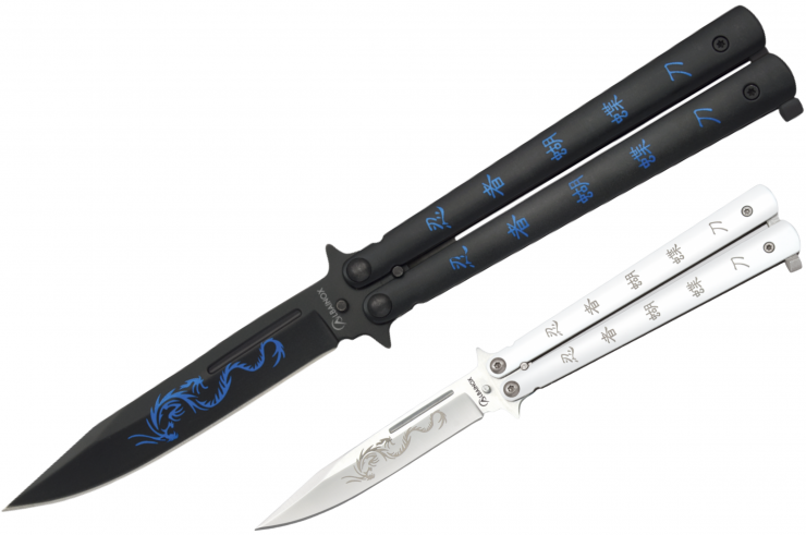 Cuchillo mariposa, Acero inoxidable - Night Fighter, Albainox