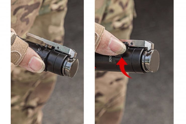 Telescopic baton, Automatic deployment