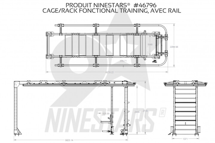 Gaiola de treino cruzado/Rack, com carrinhos (x6) | Ninestars
